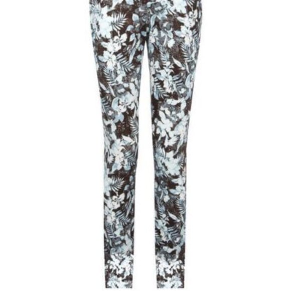 Alexander Wang New JEANS Leaf Print Black Blue Multi Women's 28 NWT 🎉HP - Picture 3 of 9